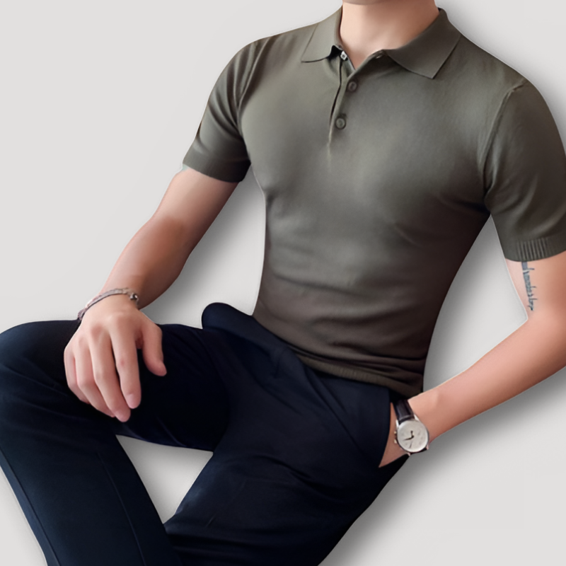 Plain Shirt Slim Fit Short Sleeve Knitted Polo Shirts