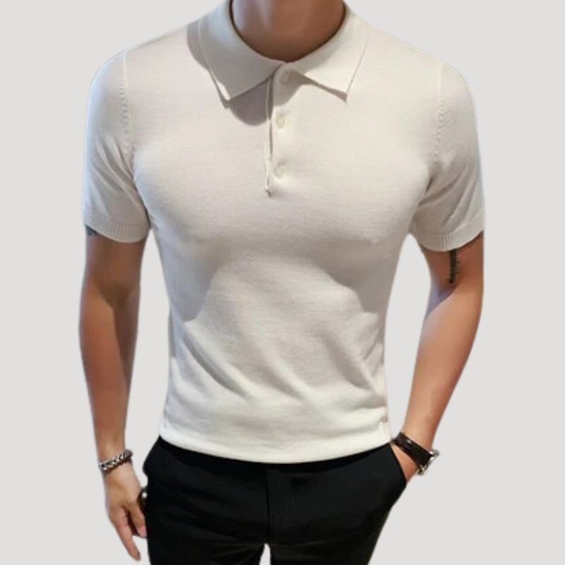 Plain Shirt Slim Fit Short Sleeve Knitted Polo Shirts