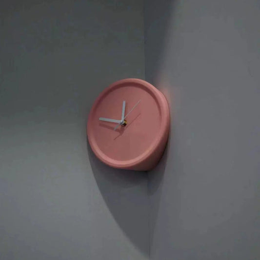 Silent Nordic Analog Corner Wall Clock - Unique Design - Eco Friendly