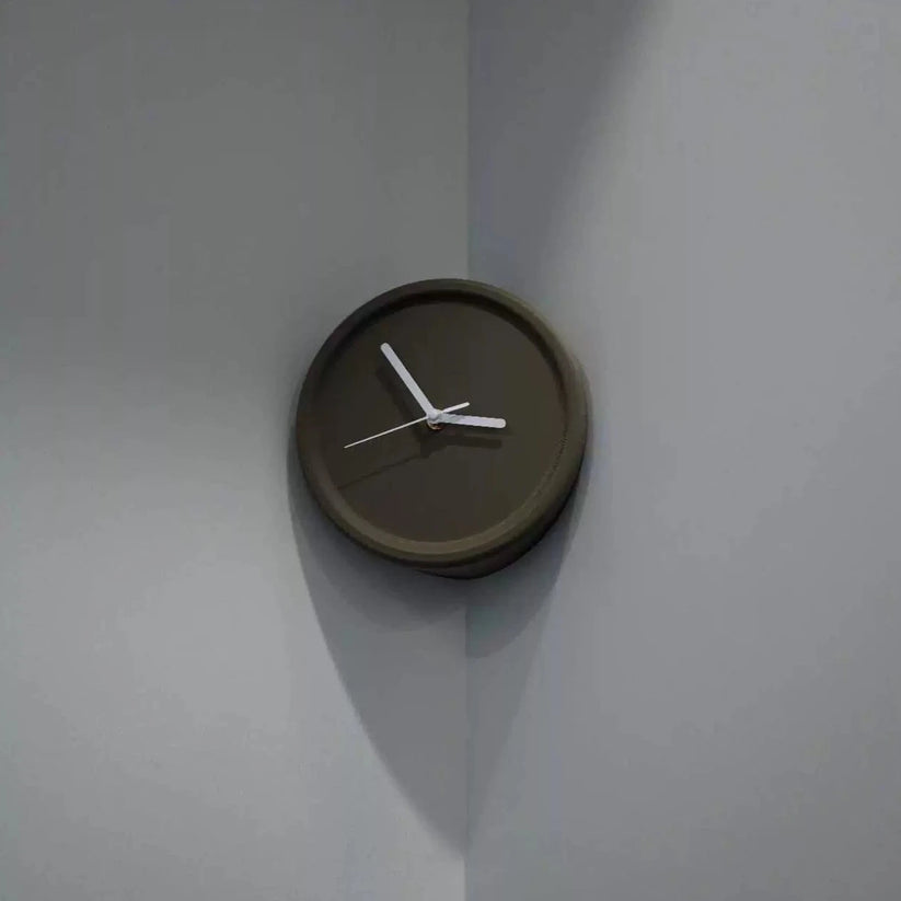 Silent Nordic Analog Corner Wall Clock - Unique Design - Eco Friendly