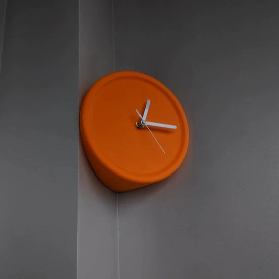 Silent Nordic Analog Corner Wall Clock - Unique Design - Eco Friendly
