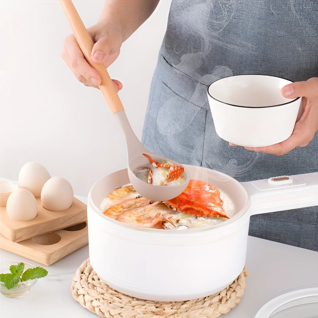 Silicone Utensils Set - 12 Piece Set - Bamboo Handles - BPA-Free Cooking