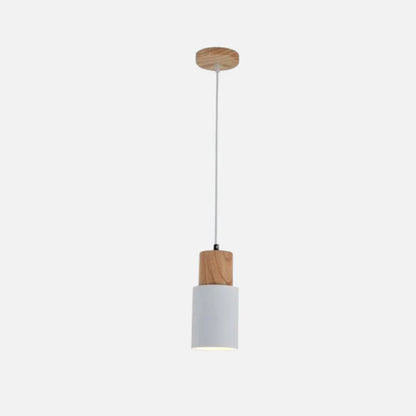 Simple Wooden Pendant Light - Led Compatible - Elegant Colorful