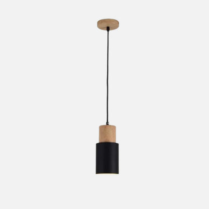 Simple Wooden Pendant Light - Led Compatible - Elegant Colorful
