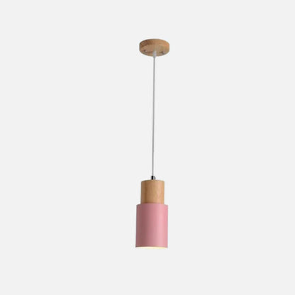Simple Wooden Pendant Light - Led Compatible - Elegant Colorful