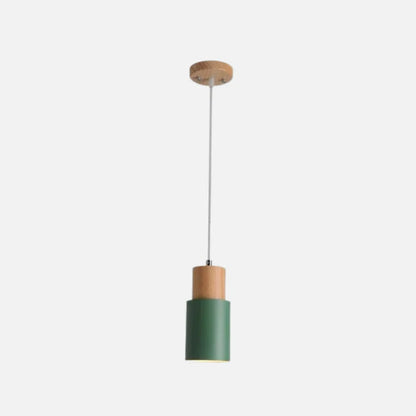 Simple Wooden Pendant Light - Led Compatible - Elegant Colorful