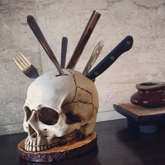 Skull Shape Knife Holder - Kitchen Decor - Spooky Design
