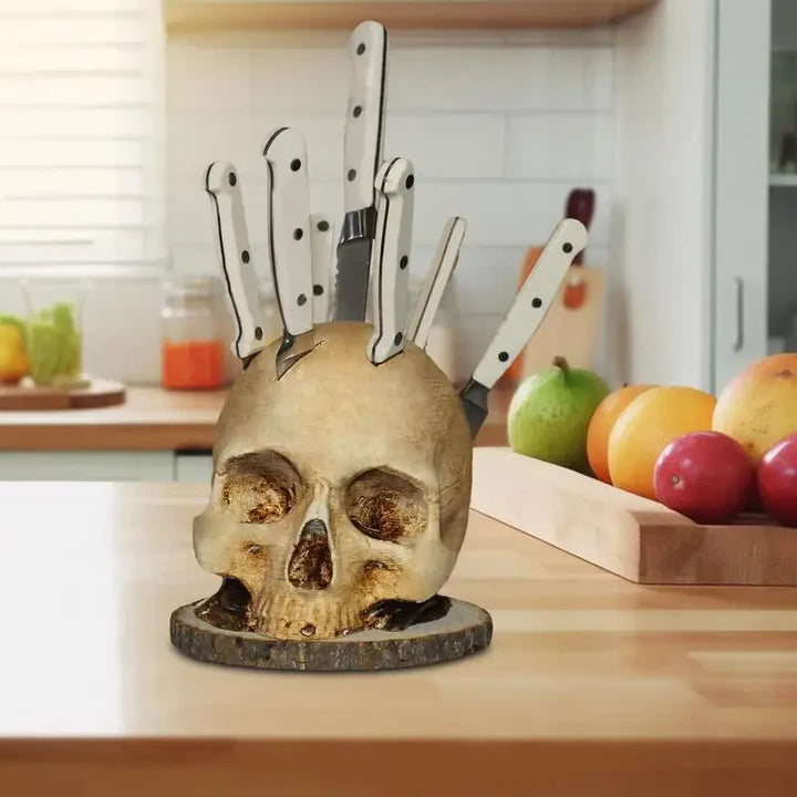 Skull Shape Knife Holder - Kitchen Decor - Spooky Design