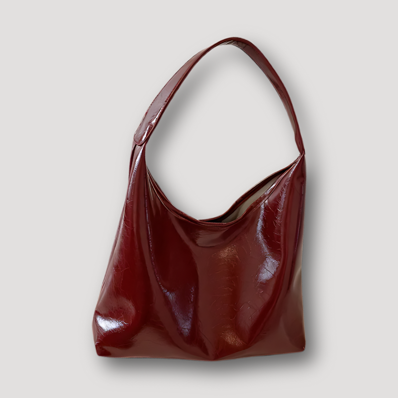 Solid Shinny Patent Leather Women's Shoulder Handbag Tote Bag