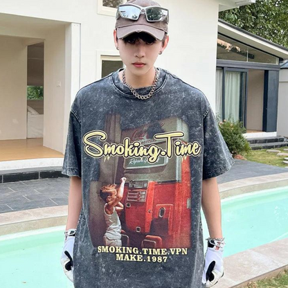 Smoking Time VPN Make 1987 Oversized Graphic Tee