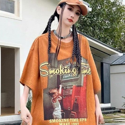 Smoking Time VPN Make 1987 Oversized Graphic Tee