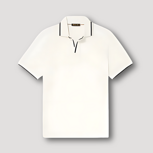 Contrast Trim Short Sleeve Classic Men in Polo Shirt