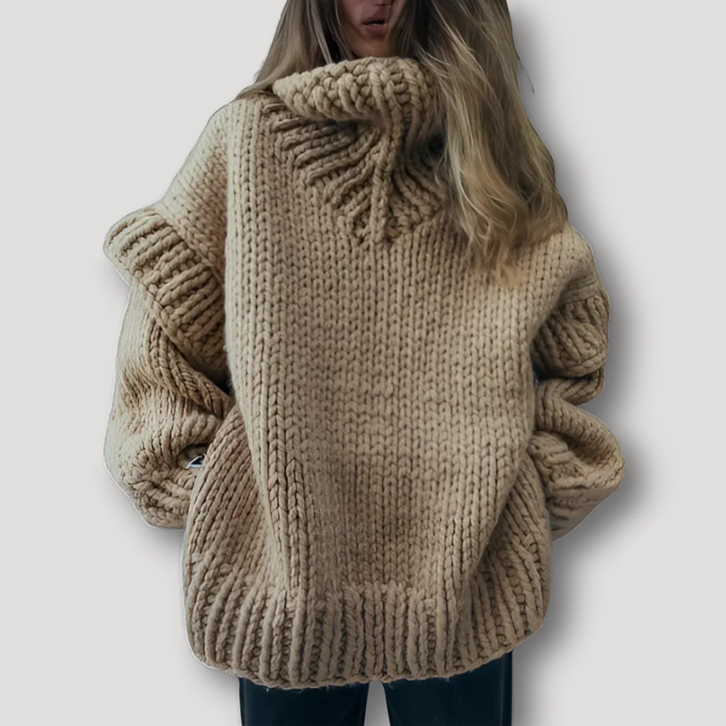 Women’s Oversized Chunky Knit Turtleneck Sweater