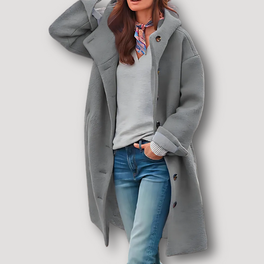 Button Up Winter Long Coat Women