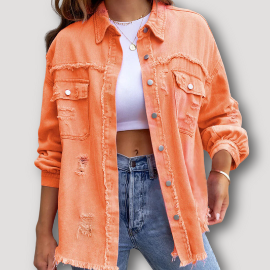 Oversized Distressed Denim Jacket Women Australia