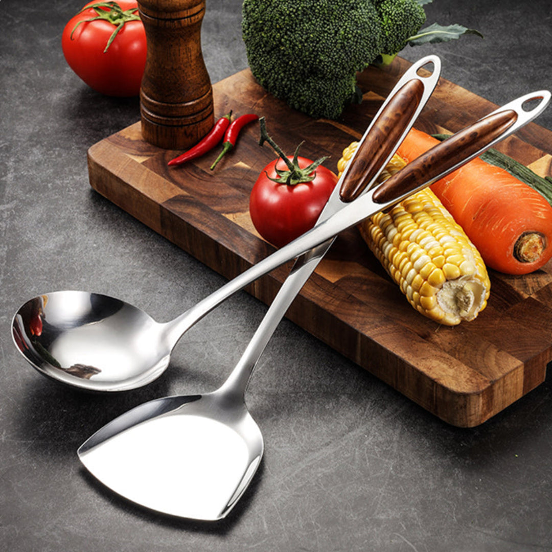 Stainless Steel Kitchen Utensils Set - Ergonomic Handles - Non Toxic and Durable