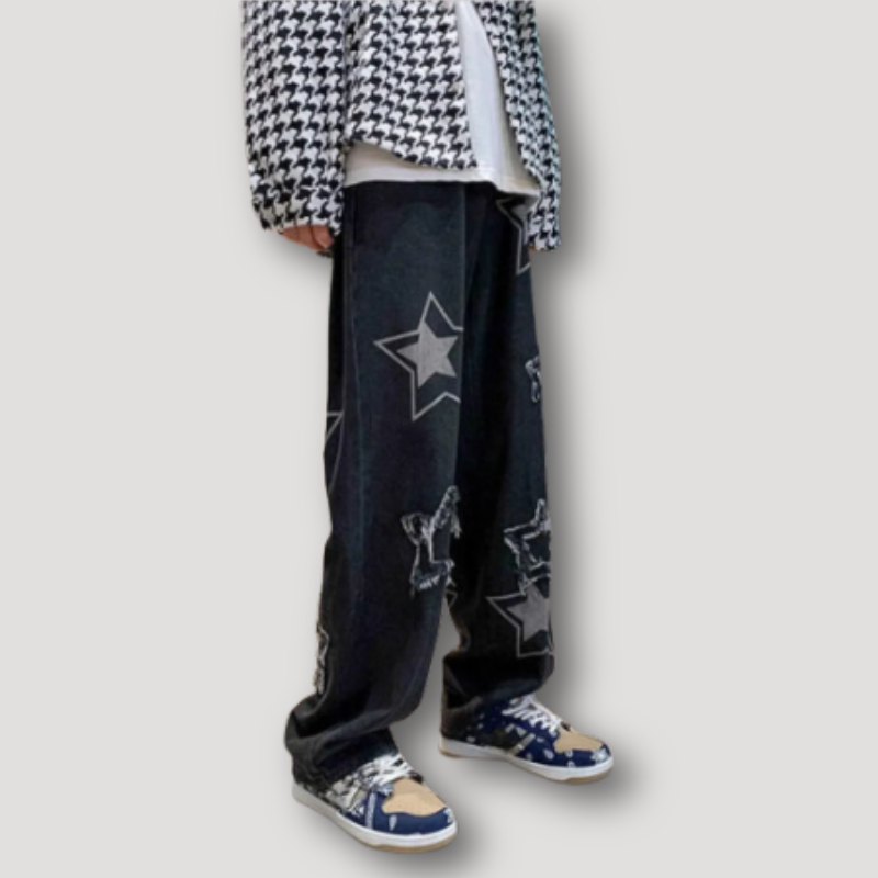 Five-pointed Star Baggy Jeans Men