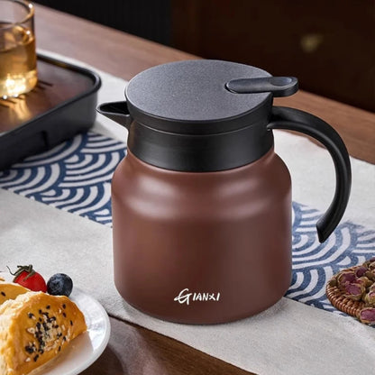 Stewed Tea Pot Insulated - Built in Infuser - 800ml Capacity - Ceramic & Stainless Steel - Modern Tea Pot