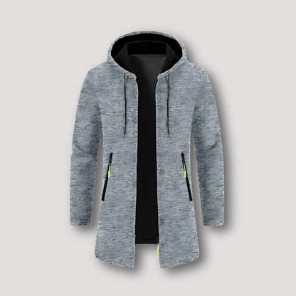 Full Zip Marbled Knit Texture Zip up Hoodie on Sale