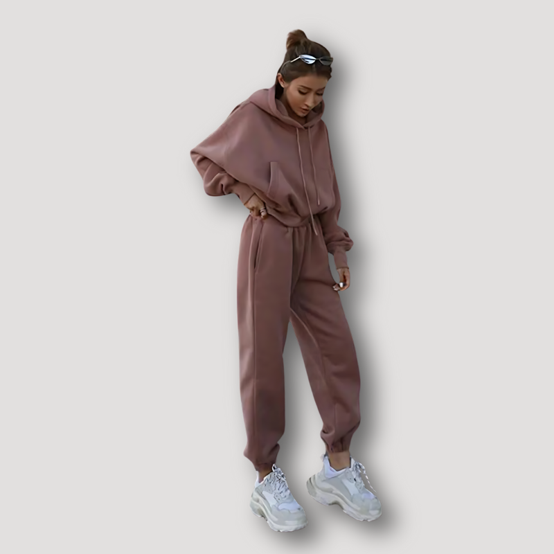 Oversized Hooded Sweatshirt Jogger Sweatpants Tracksuit Set