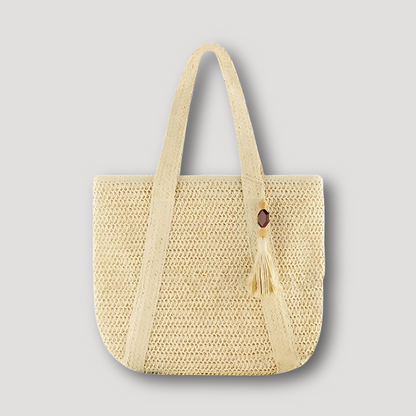 Large Straw Beach Bag Eco-friendly Handbag Tote Bag with Tassel