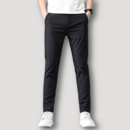 Casual Stretch Fit Straight Trousers Pants