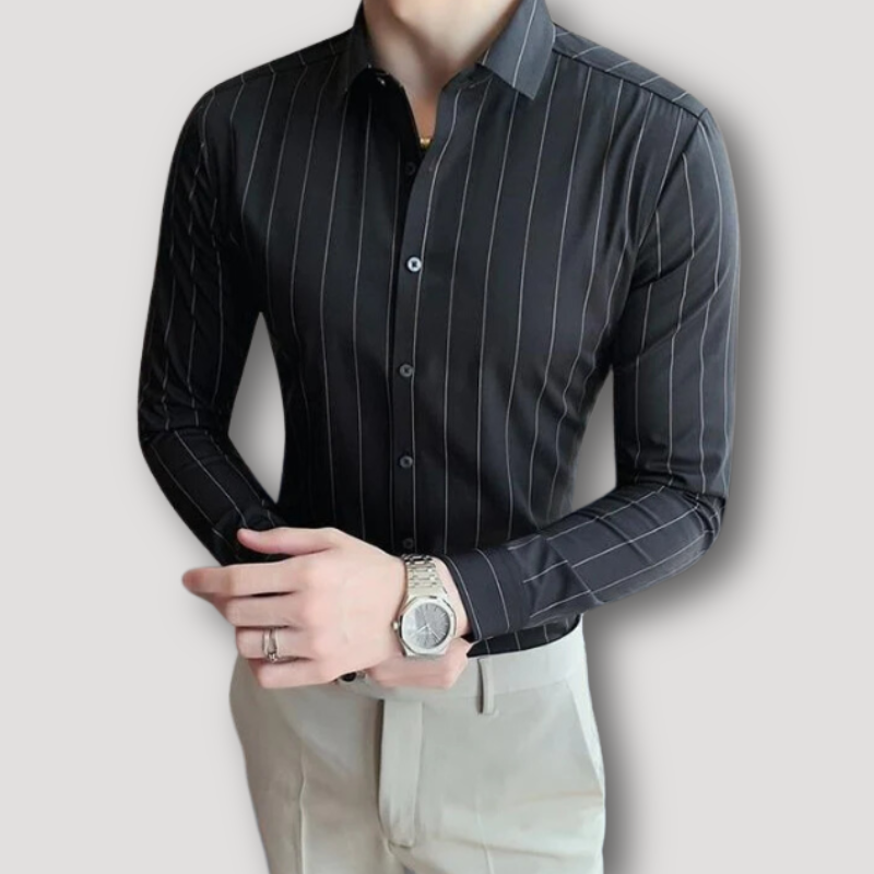 Classic Striped Long Sleeve Business Polo Shirts