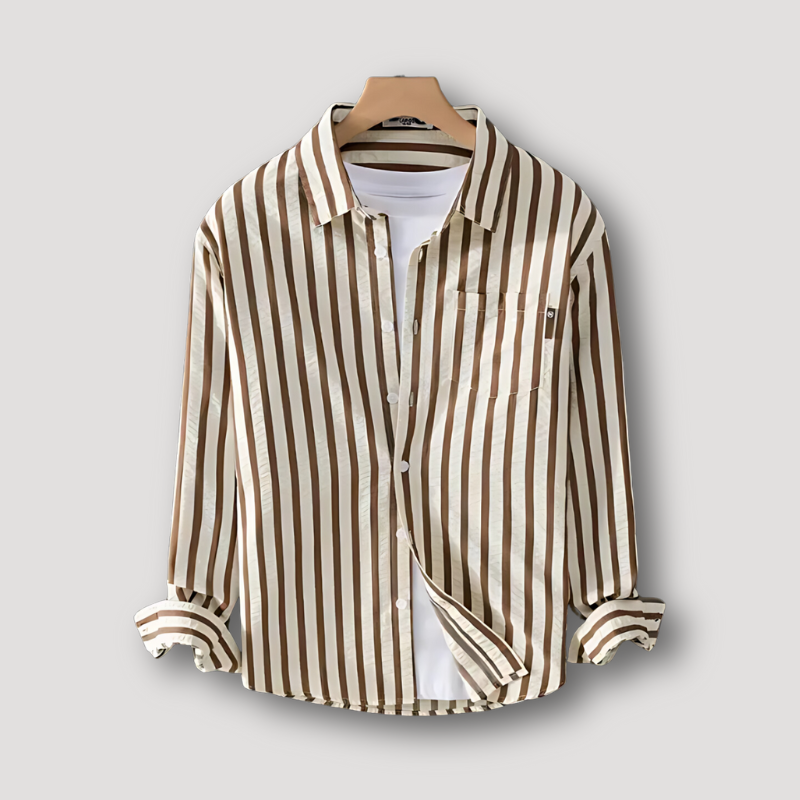 Casual Long Sleeve Striped Button Up Shirt