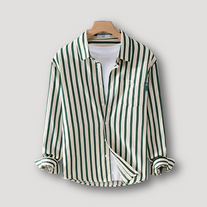 Casual Long Sleeve Striped Button Up Shirt