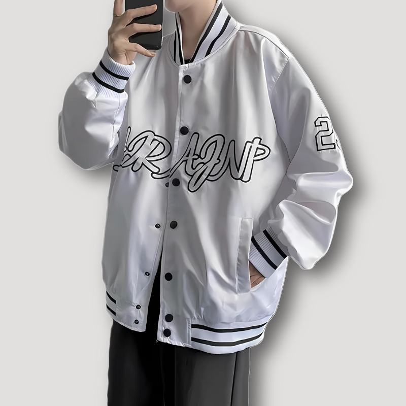 ARAJNP Embroidered Oversized Team Varsity Jacket