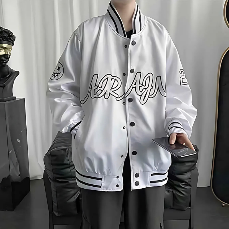 ARAJNP Embroidered Oversized Team Varsity Jacket