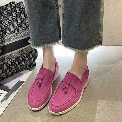 Suede Loafers Non Slip Flat Shoes Women