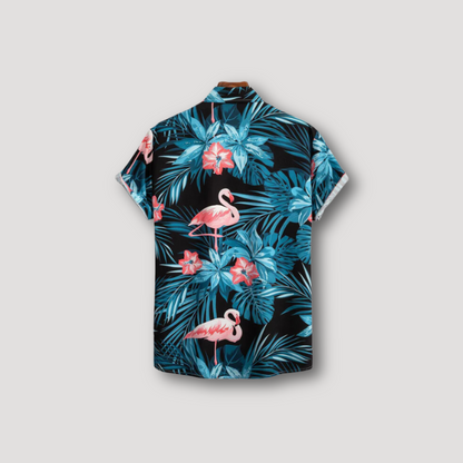 Tropical Flamingo Button Up Hawaiian Shirt