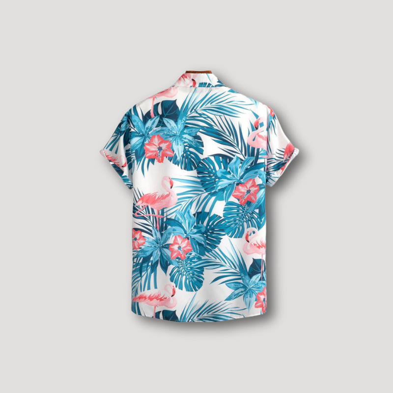 Tropical Flamingo Button Up Hawaiian Shirt