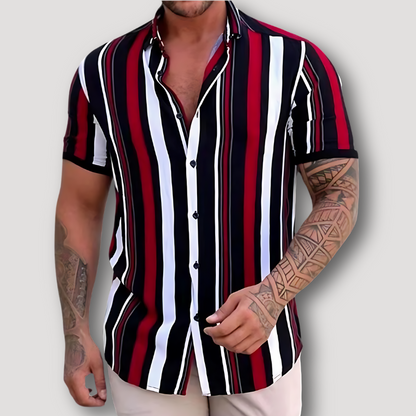 Classic Vertical Stripe Hawaiian Shirt Men