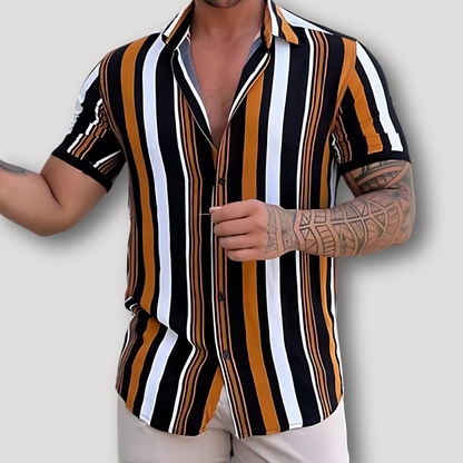 Classic Vertical Stripe Hawaiian Shirt Men