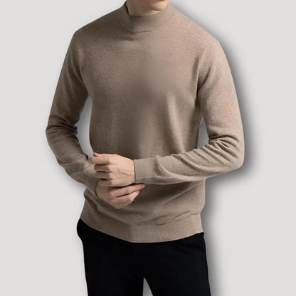 Mock Collar Knitted Woolen Cashmere Sweater for Men