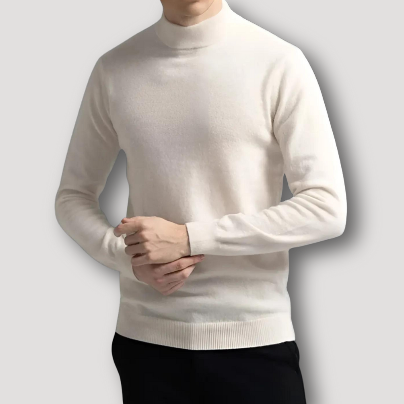 Mock Collar Knitted Woolen Cashmere Sweater for Men