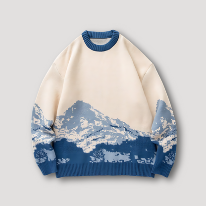 Mount Everest Graphic Knit Sweaters Man and Women