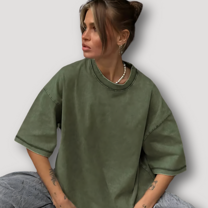 Retro Washed Oversized Tees Womens