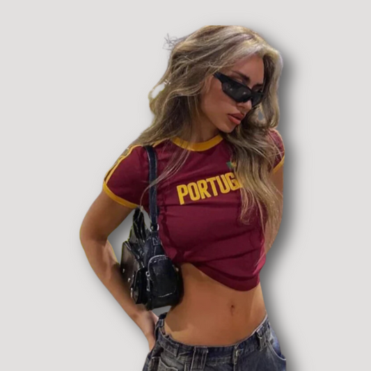 Team Jersey Shirt Women Crop Tops