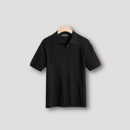 Men's Cable Knitted Polo Shirts