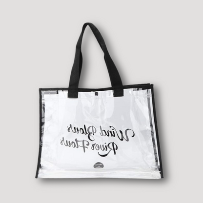 Letter Print Transparent Rectangular Tote Bag Australia