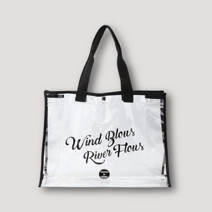 Letter Print Transparent Rectangular Tote Bag Australia