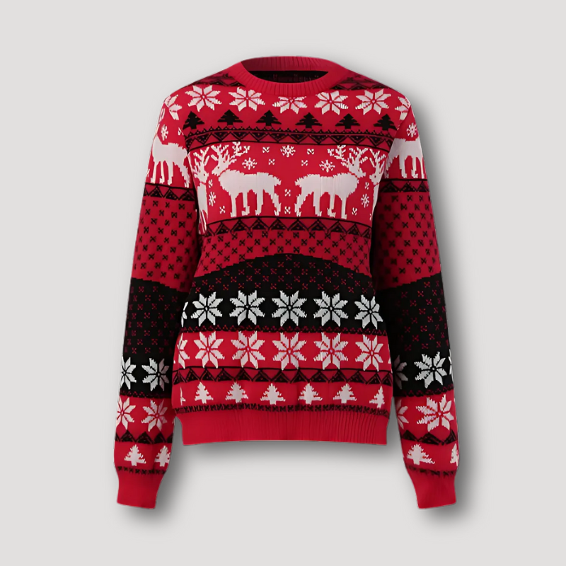 Festive Knit Snowflake Reindeer Pattern Christmas Sweater Australia