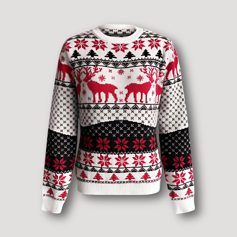 Festive Knit Snowflake Reindeer Pattern Christmas Sweater Australia