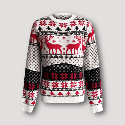 Festive Knit Snowflake Reindeer Pattern Christmas Sweater Australia