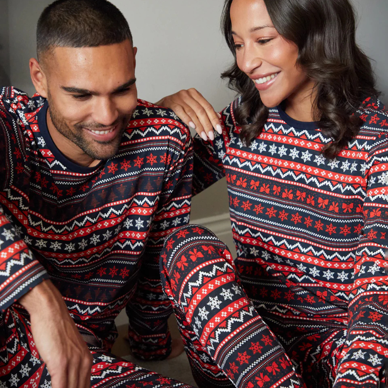 Two Piece Set Long Sleeve Christmas Pyjamas for The Family