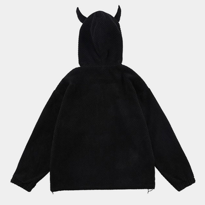 Vintage Devil Horns Zip Up Hoodie