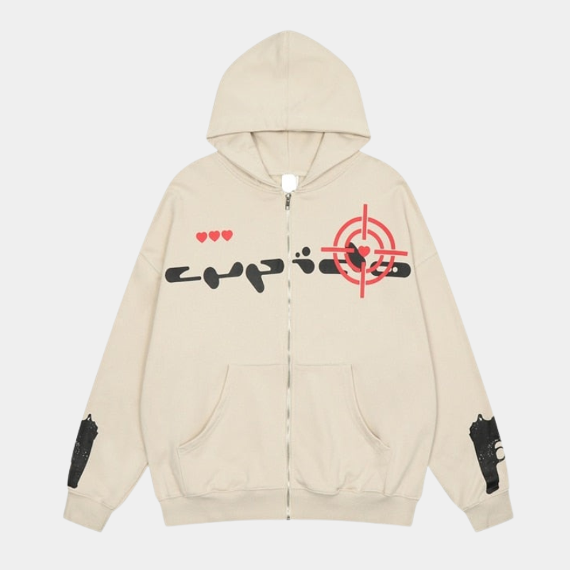 'Gun fire' Zip Up Hoodie - Santo 